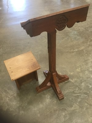 Lot 131 - Antique pitch pine lecturn together with a tabletop lecturn. (2)