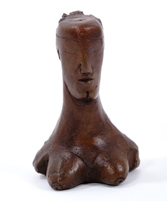Lot 1055 - *Dame Elisabeth Frink (1930-1993) Queen bronze chess piece ‘Goggled Heads' 1967/9