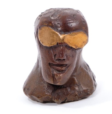 Lot 1053 - *Dame Elisabeth Frink (1930-1993) Pawn bronze chess piece ‘Goggled Heads' 1967/9