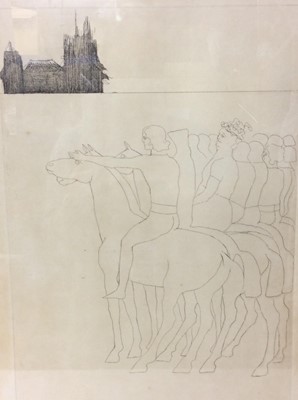 Lot 1197 - *Dame Elisabeth Frink (1930-1993) etching - Arrival at Canterbury