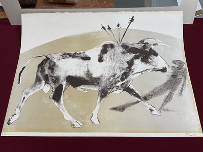 Lot 1059 - *Dame Elisabeth Frink (1930-1993) lithograph, 1973, bullfighting print ‘Corrida One’