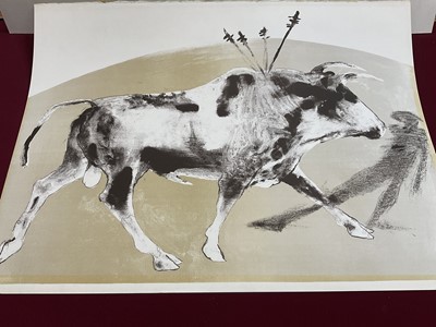 Lot 1059 - *Dame Elisabeth Frink (1930-1993) lithograph, 1973, bullfighting print ‘Corrida One’
