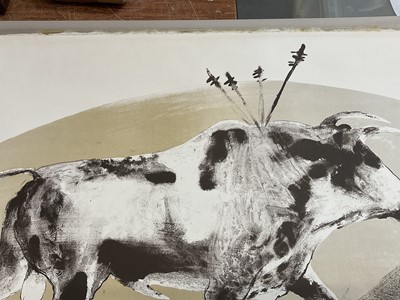 Lot 1059 - *Dame Elisabeth Frink (1930-1993) lithograph, 1973, bullfighting print ‘Corrida One’