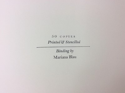 Lot 88 - Narci & Echo, Weather Bird Press, 2005, one of 50 copies, together with three other Weather Bird Press publications
