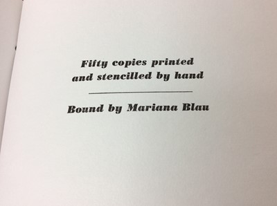 Lot 88 - Narci & Echo, Weather Bird Press, 2005, one of 50 copies, together with three other Weather Bird Press publications