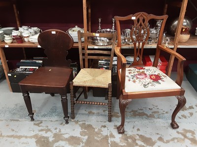 Lot 895 - Selection of chairs, corner shelf, dressing table mirror and gout stool