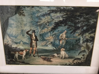 Lot 216 - Pair of good quality 19th century hand coloured hunting etchings in the style of Howitt, framed and glazed