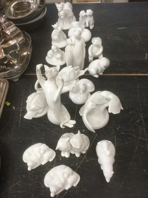 Lot 161 - Collection of white glazed figurines by Doulton and others