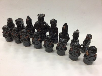 Lot 1321 - Unusual studio pottery chess set