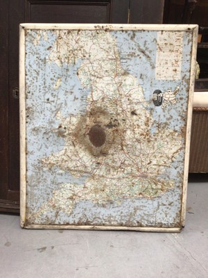 Lot 65 - Vintage Michelin tin advertisement map in frame