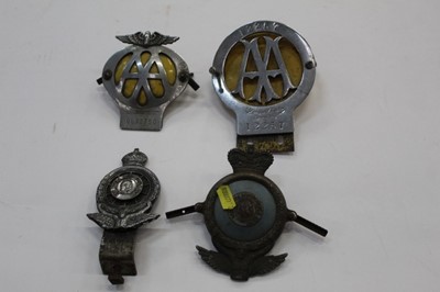 Lot 2016 - AA badge, numbered 12257 and stamped Stenson Cooke, Secretary, together with another AA badge and two Royal Automobile Club badges (4)