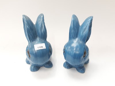 Lot 1128 - Large pair of blue Sylvac bunny rabbits, model number 1027