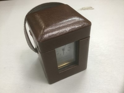 Lot 175 - Brass carriage clock by Matthew Norman in leather case