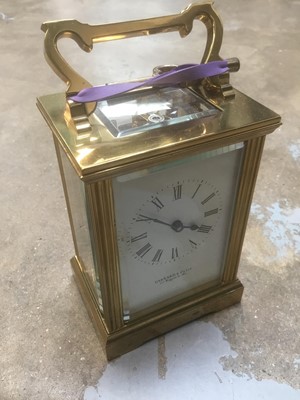 Lot 176 - Brass carriage clock by Garrard & Co