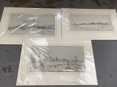 Lot 37 - Quantity of pictures and prints, various subjects, including three Paul Earee sketches, four Willie Rawson etchings, Mona Lisa scrapbooks, etc