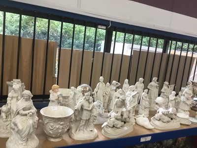 Lot 208 - Large collection of 19th century Parian porcelain figures to include animals and figures