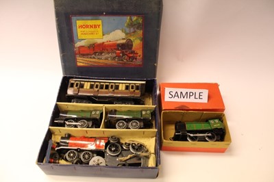Lot 1899 - Three boxes of Hornby tinplate O gauge railway