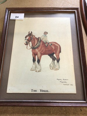 Lot 84 - Frank Edwin Palmer watercolour, The Yokel, dated August 1912