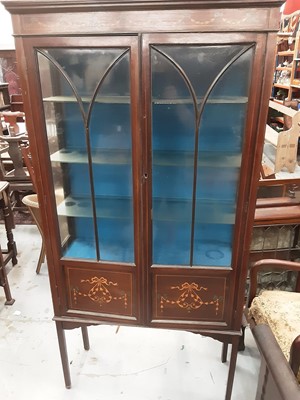 Lot 874 - Edwardian inlaid mahogany display cabinet, 89cm wide, 31cm deep, 175cm high