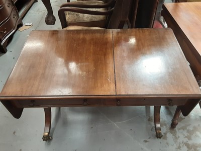 Lot 861 - Nineteenth century mahogany sofa table with two drawers, 101cm wide