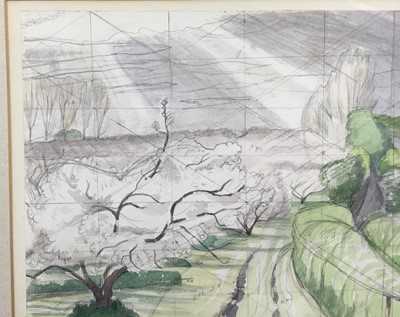 Lot 1073 - *John Northcote Nash (1893-1977) watercolour with pencil notes