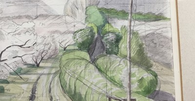 Lot 1073 - *John Northcote Nash (1893-1977) watercolour with pencil notes