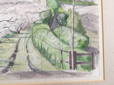 Lot 1073 - *John Northcote Nash (1893-1977) watercolour with pencil notes
