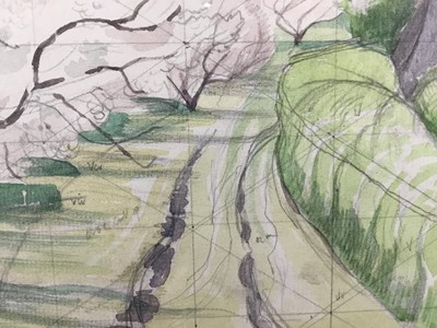 Lot 1073 - *John Northcote Nash (1893-1977) watercolour with pencil notes