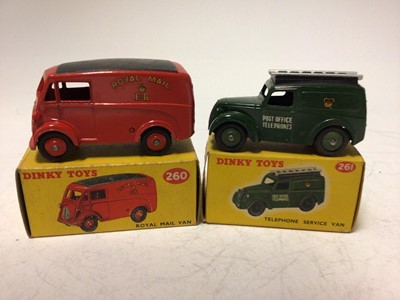 Lot 2045 - Dinky Telescope Service Van No 261, Royal Mail Van No 260, both boxed (2)