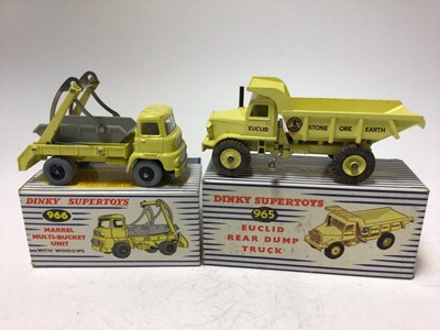 Lot 2047 - Dinky Supertoys Euclid Rear Dump Truck No 965, Marrel Multi-Bucket Unit No 966, both boxed (2)