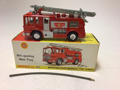 Lot 2048 - Dinky Merryweather Marquis Fire Tender No285, Ford Transit Fire Appliance No 286, both boxed (2)