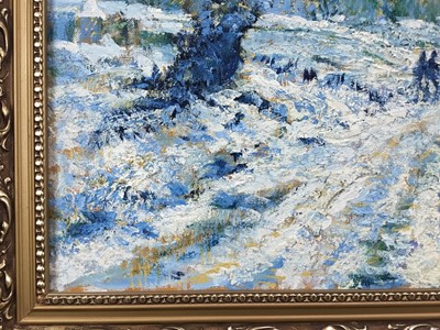 Lot 1065 - *Tom Keating oil on canvas, Snow scene, Dedham