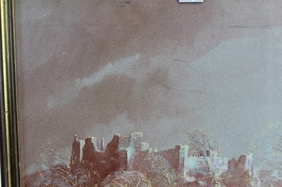 Lot 1066 - *Tom Keating watercolour and body colour castle scene.