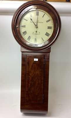 Lot 710 - Hedge and Banister of Colchester, early 19th century mahogany drop dial tavern clock
