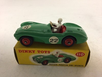 Lot 2107 - Dinky Aston Martin DB3 Sports Car No 110, boxed
