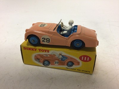 Lot 2108 - Dinky Triumph TR2 SPorts Car No 111, boxed
