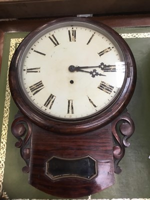 Lot 96 - Early Victorian grained rosewood wall clock