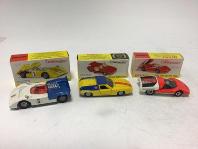 Lot 2133 - Dinky Lotus Europa No 218, McLaren M8A Can AM No 223, Fiat Arbath 2000 No 202, all boxed (3)