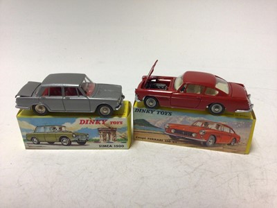 Lot 2148 - Dinky French Issue Simca 1500 No 523, Coupe Ferrari 250 GT No 515, both boxed (2)