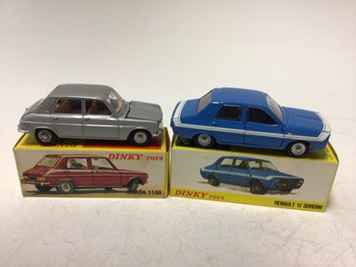 Lot 2153 - Dinky French Issue Renault 12 Gordini No 1424G, Simca 1100 No 1407, both boxed (2)