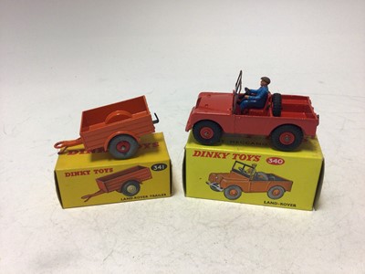 Lot 2183 - Dinky Land Rover no 340, Land Rover Trailer No 341, both boxed