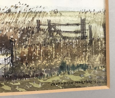 Lot 1083 - *Cavendish Morton (1911-2015) watercolour - Blythburgh Church, signed and dated '72, 17 x 20cm, glazed frame