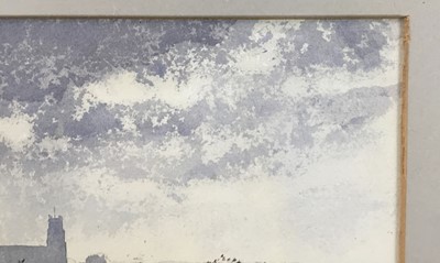Lot 1083 - *Cavendish Morton (1911-2015) watercolour - Blythburgh Church, signed and dated '72, 17 x 20cm, glazed frame