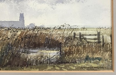 Lot 1083 - *Cavendish Morton (1911-2015) watercolour - Blythburgh Church, signed and dated '72, 17 x 20cm, glazed frame