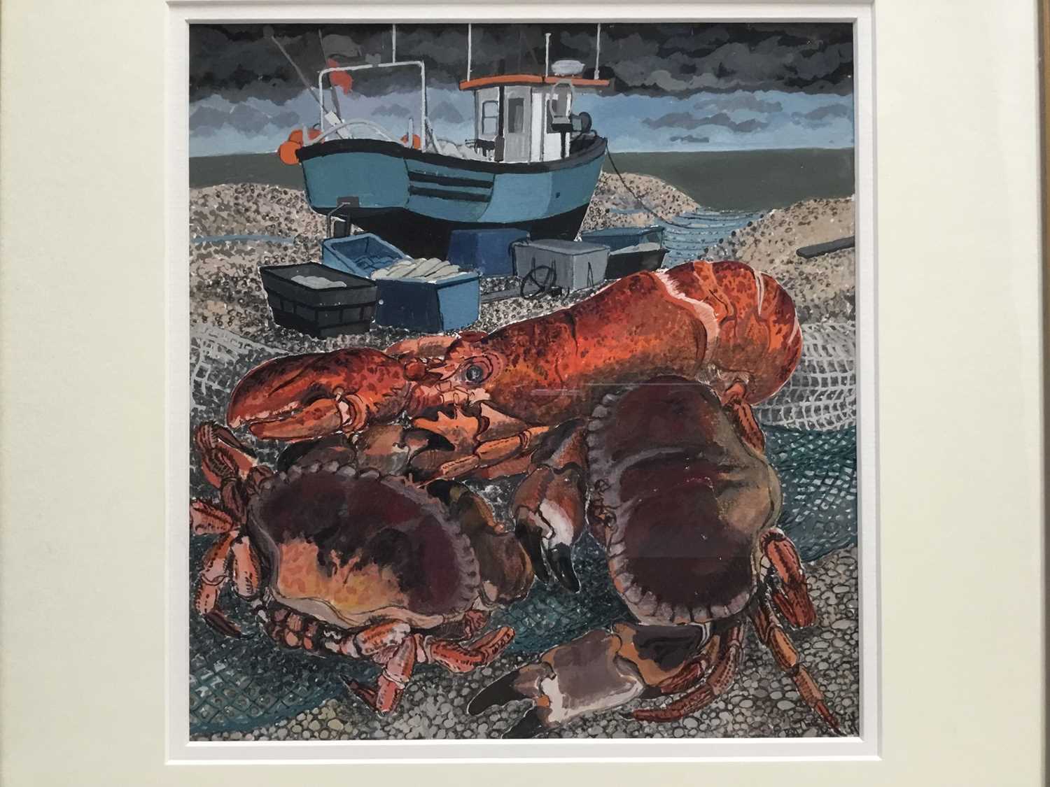 Lot 128 - Dione Page (b. 1936) watercolour, By the sea, 28 x 26cm, glazed frame