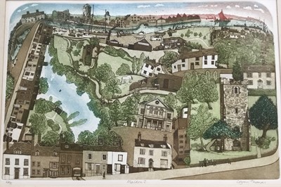Lot 131 - Glyn Thomas (b. 1946) etching in colours, Maldon 2, signed and numbered 23/75, plate 26 x 38cm, glazed frame