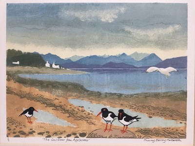 Lot 140 - Penny Berry Patterson (1941-2021) colour monotype print 'The Cuillins from Applecross, signed titled and numbered 1/1, 26 x 34cm