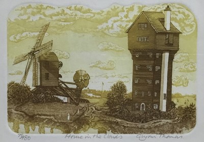 Lot 157 - Glyn Thomas (b. 1946) two etchings, House in the Clouds, St Mary's Maldon, both signed and titled, image 11 x 16cm, glazed frame