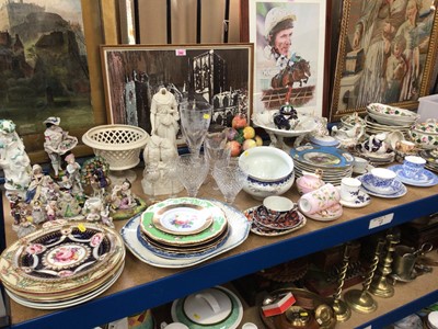 Lot 169 - Large group of 18th, 19th century and later ceramics to include Worcester porcelain, Parian ware, Bloor Derby, Serves plate and other ceramics