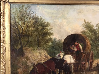 Lot 1227 - Thomas Smythe - oil on canvas - horse drawn wagon crossing stream